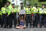 An anti-fracking protester in Balcombe, UK, on August 18th, 2013.
