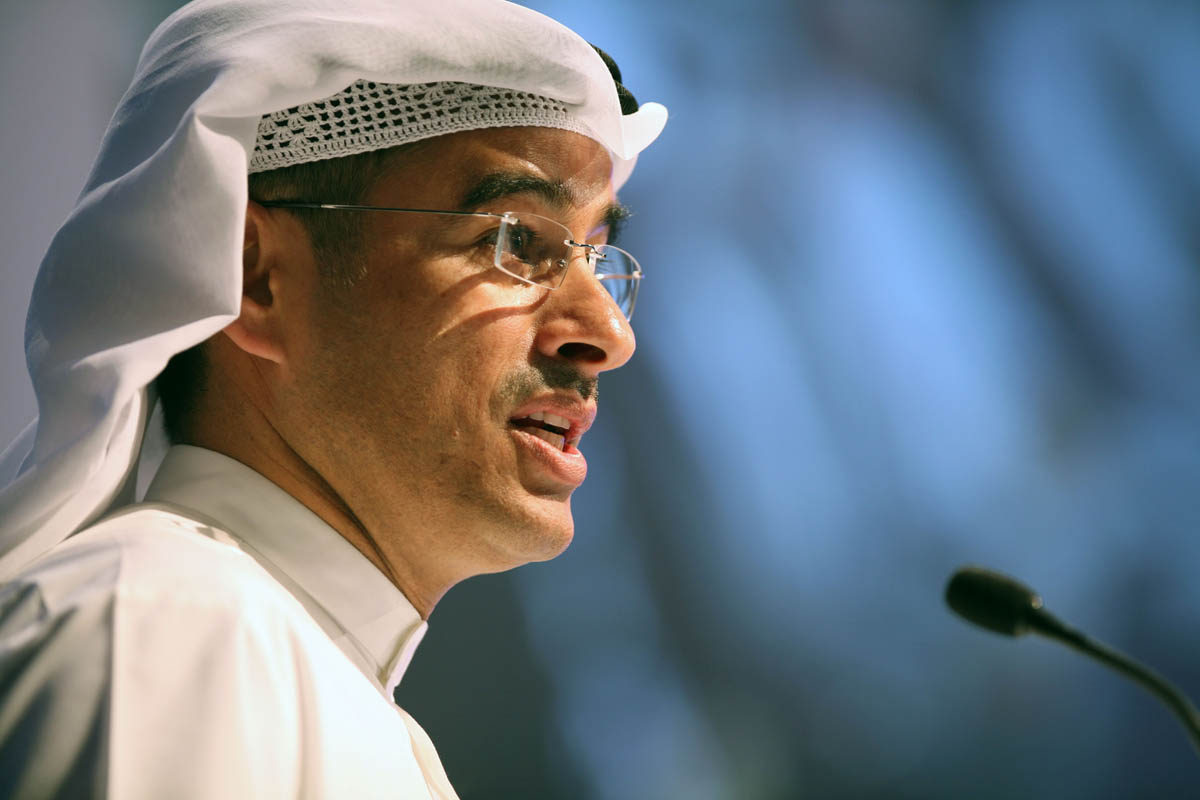 DUBAI, UNITED ARAB EMIRATES - NOVEMBER 24:  Mohamed Alabbar, Chairman, Emaar Properties, and member, Dubai Executive Council, speaking on the first day of DIFC Week, at the Emirates Towers in Dubai  on November 24, 2008.  (Randi Sokoloff / The National)  To go with story by Andrew Foxwell.
