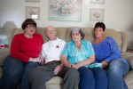 Left to Right: Deborah McCabe Atamanchuk, William McCabe, Evelyn McCabe and Roberta McCabe Donovan at their home in Tewksbury, MA, April 2011. The family of John McCabe had to wait 41 years to discover who was responsible for his murder