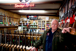 Hooksett, NH: January 5, 2012: Edward Marr at Riley's Gun Shop in Hooksett is one of the popular stops for candidates to visit on their campaign swings through New Hampshire. Photograph by Evan McGlinn for The New York Times.