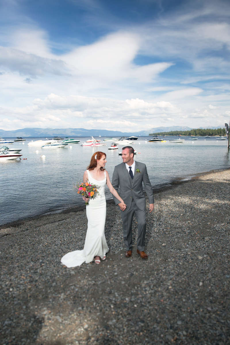 walking-beach-Tahoe-wedding