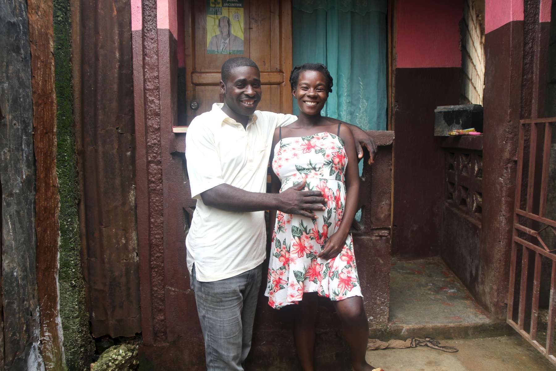 Janine Alexis, 30 years old awaiting the birth of her baby girl on December 6 with her husband Ysmaille.
