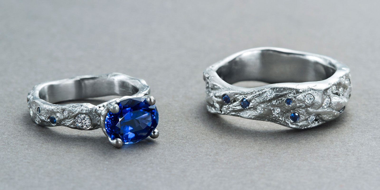 Platinum, sapphire and diamonds