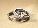 Universal Product Code wedding bands in Platinum