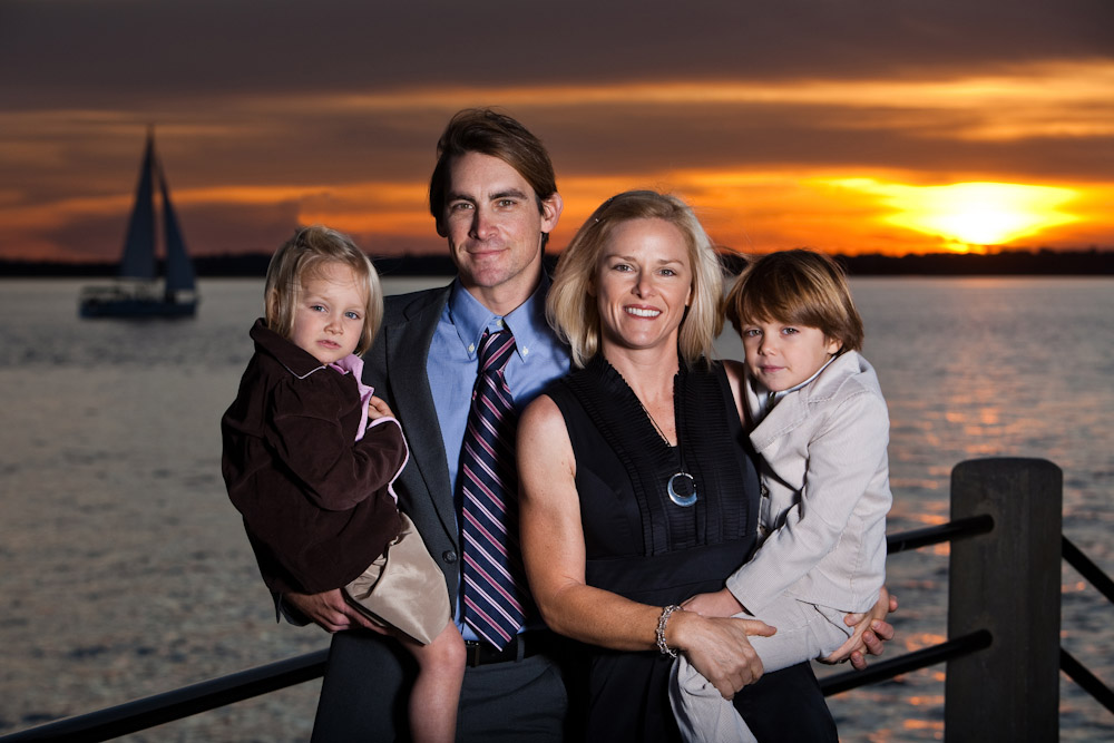 Family photography session in downtown Charleston, South Carolina at The Battery.