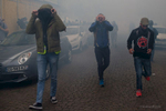 protestors kick tear gas shells back towards the police during International Labour Day as demonstrations turn violent on May 01, 2019 in Paris, France. May 1st and International Labour Day has given the Gilets Jaunes or ‘Yellow Vests’ the opportunity to mark Act 25 of protests, the first since November 17, 2018 not to take place on a Saturday.