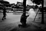 Clashes between Indian security forces and Muslim protesters in Srinagar.