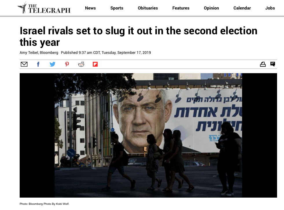 The Telegraph - Israel election 2019 
