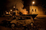 Burned cars during a riot in  Lod during a riot in the Lod,central Israel, Thursday, May 13, 2021 photographer: Kobi Wolf
