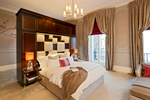 Luxurious bedroom in super-prime residential development of former Red Cross HQ from 8 terraced houses into 17 spacious apartments. Architect: PDP LDN
