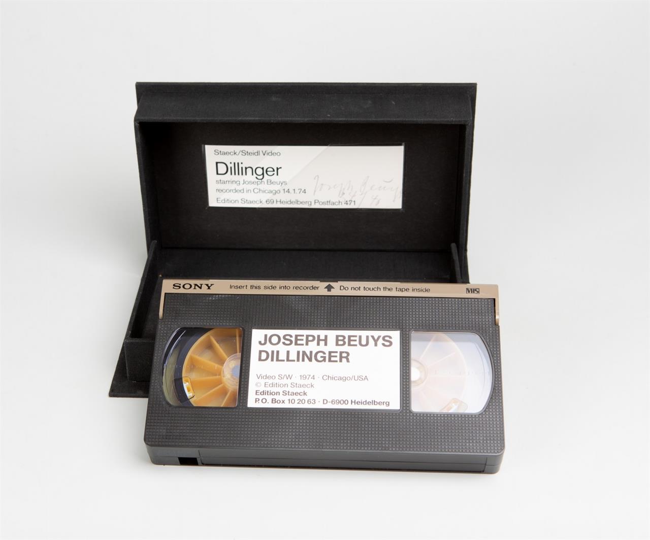 Joseph BEUYS (1921-1986)Videotape (VHS) in cloth-covered box4 9/10 × 8 2/5 × 1 3/5 in (12.4 × 21.4 × 4 cm)Edition of 40