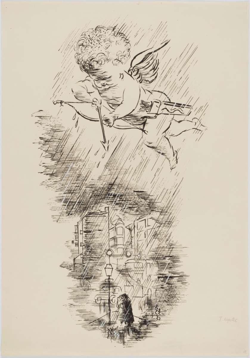 George GROSZ (1893 - 1959)Reed, pen and ink, and opaque white on paper23 3/8 x 16 1/8 in (59,3 x 40,9 cm)Inscribed „I Kapitel{quote} bottom right.Stamped on the reverse “GEORGE GROSZ NACHLASS” and numbered UC-295-21Please click HERE for full fact sheet