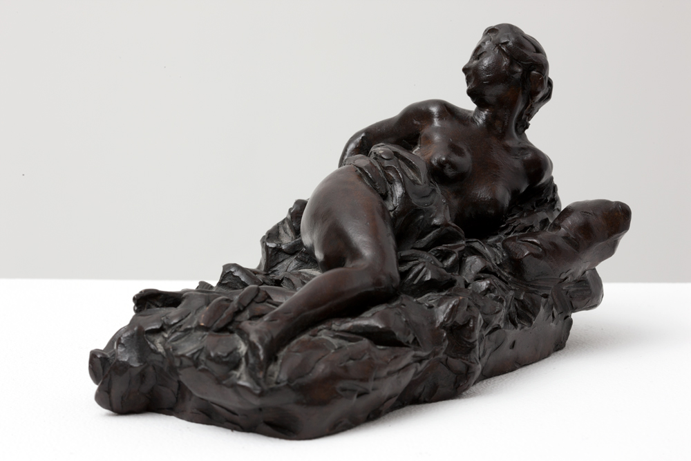 Aimé-Jules DALOU (1838-1902)Bronze with brown patina11.5 x 18 x 11 cmInscribed « DALOU » on the baseInscribed « Femme » on the inside Foundry Susse, ParisPrivate collection, Switzerland