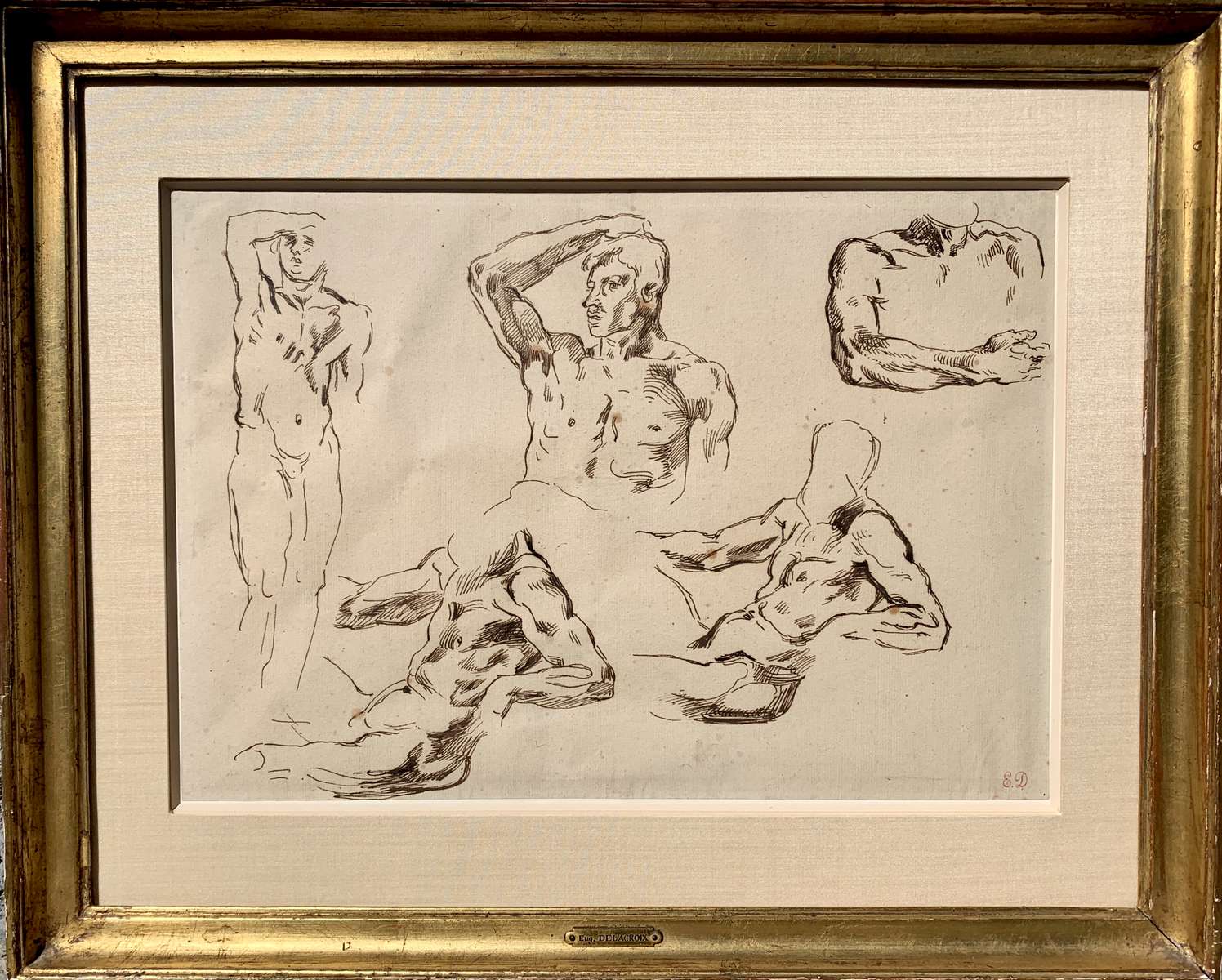 Eugène DELACROIX (1798 - 1863)Brown ink on paper9 1/2 x 13 3/8 in (24 x 34 cm)Stamped with Delacroix estate mark LUGT 838a in red ink lower rightPlease click HERE for full fact sheet