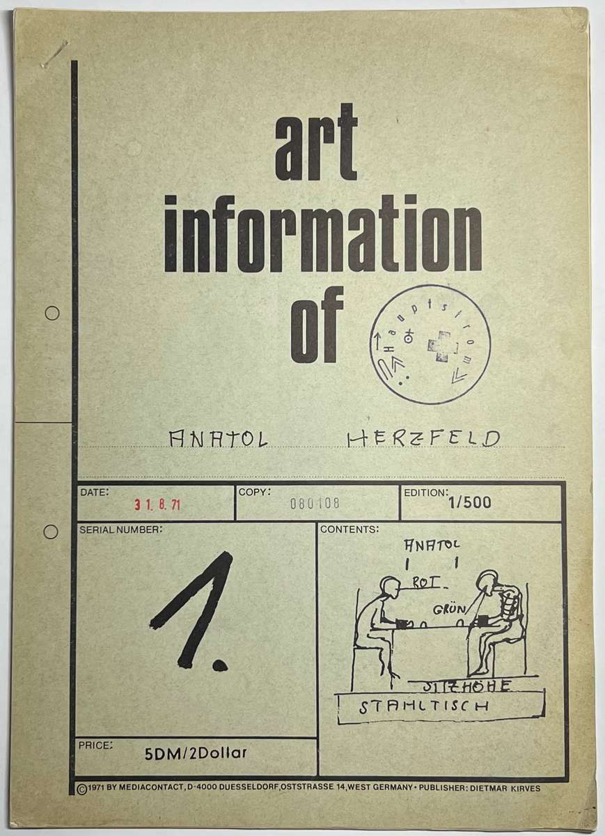 Joseph BEUYS (1921-1986)Soft cover book, 14 tacked black and white pages11 4/5 × 8 3/10 in (30 × 21 cm)Edition of 500