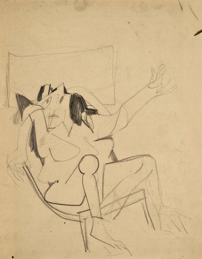 Willem DE KOONING (1904 – 1997)Pencil on cardboard28 x 24 cm (11 x 9 1/2 in.)With a letter by Mr. Michael Luyckx, the nephew of Elaine de Kooning who was the executor of the Estate of Elaine de Kooning, confirming that the work was sold directly by the Estate.ProvenanceElaine De KooningPrivate collection (Acquired from the estate of the above)This work was created in preparation for de Kooning’s first solo exhibition at the Charles Egan Gallery in New York in 1948, which established his reputation in the New York art scene virtually overnight.Clement Greenberg discovered him there, describing him in ‘The Nation’ as “one of the four or five most important painters in the country”. The paintings de Kooning showed at the exhibition verged on abstraction, consisting of black and white biomorphic forms. If those works are compared to “Study for Seated Woman”, it becomes clear that the idea of ‘woman’, although depicted in an almost unrecognizably fragmented form, was already the subject of those early de Kooning paintings.