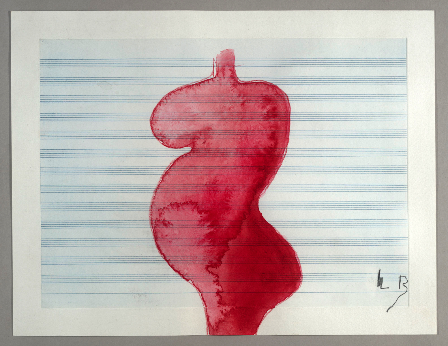 Louise BOURGEOIS (1911-2010)Gouache and colored pencil on etched music paper29,2 x 38,1 cm