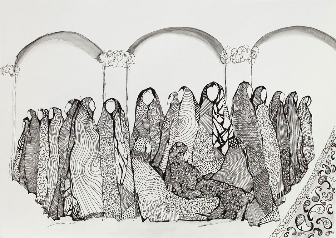 Amira BEHBEHANI (b. 1964)Ink on paper Image size:  20.9 x 29.7 cmFramed:  40 x 50 cm
