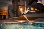 Jenna Pfaff, 16, from Colorado Springs, CO., is lyrical dancing in the kid pool area of her Aunt Debbie and Uncle Johns' house in Lake Forest, Calif., on Thursday, December 29, 2011 to continue the photographers' portrait series on Dancers in Water. Pfaff continues to compete in competitions and loves to tell stories through her movement. 