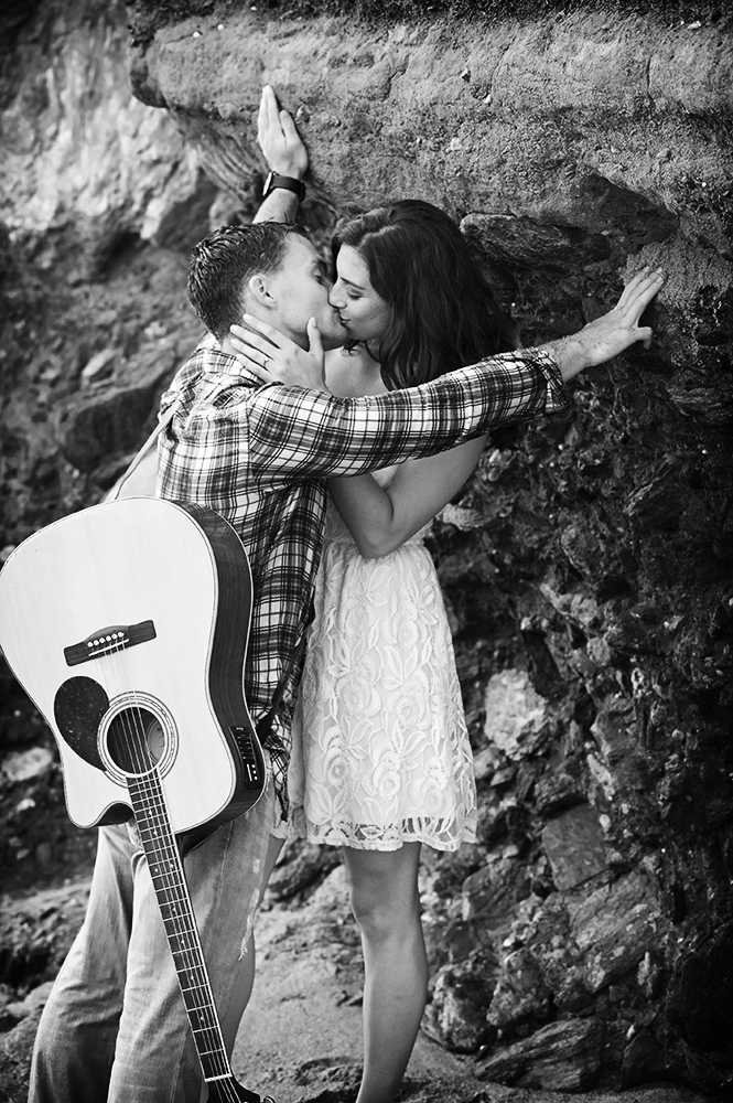 Sarah Schultz, 27, and fiance Duncan Mark Carlton, 25, are enjoying the love and presenting the beauty of their relationship during their engagement shoot in Laguna Beach, Calif., on Sunday, September 2, 2012 at Table Rock Beach.
