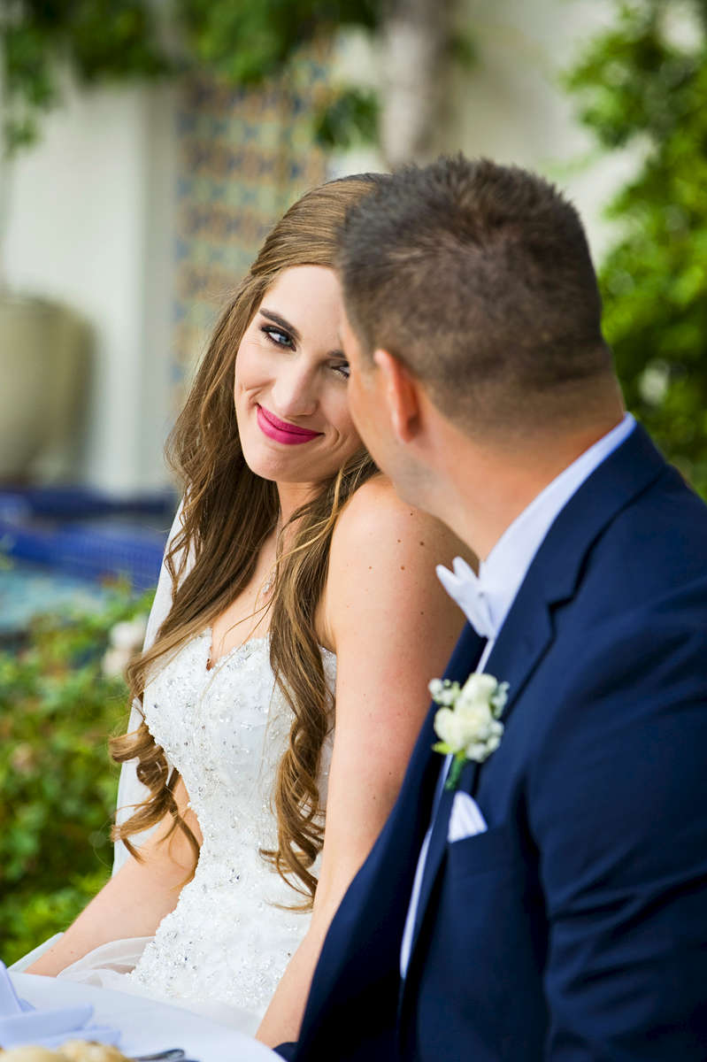 Justin Nebe, 33, marries his beautiful bride Danielle LeBeau, 25, at the intimate and historic Darlington House in La Jolla, Calif., on a warm summer day on Saturday, July 3, 2016.  The two met while ordering a hamburger in a restaurant LeBeau used to work at and have been inseparable since.  The newlyweds are looking forward to sharing their life together beginning on their honeymoon in Cancun, Mexico.  (Photo by: Meagan Reidinger © 2016)