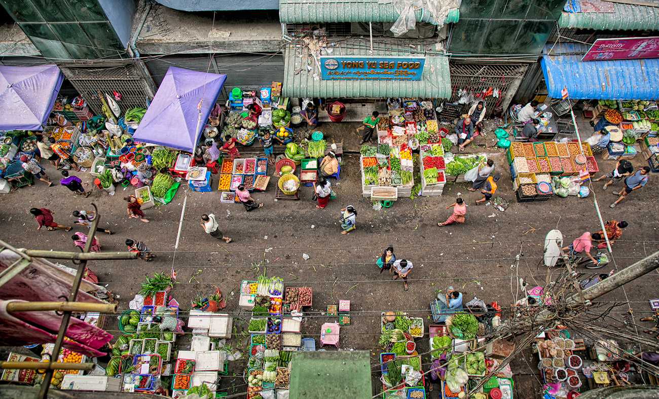 Chinese market in Yangon, Bruma 