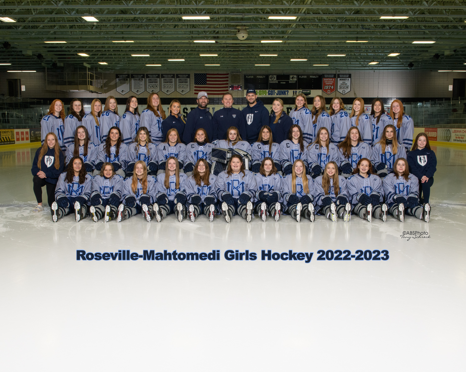 November 7, 2022; Roseville, Minnesota, USA; RAHS-Mahtomedi Girls Hockey Portraits at Roseville Ice Arena;  (Photo credit: {photog}Anthony Brett Schreck)RAHS-Mahtomedi Girls Hockey Portraits