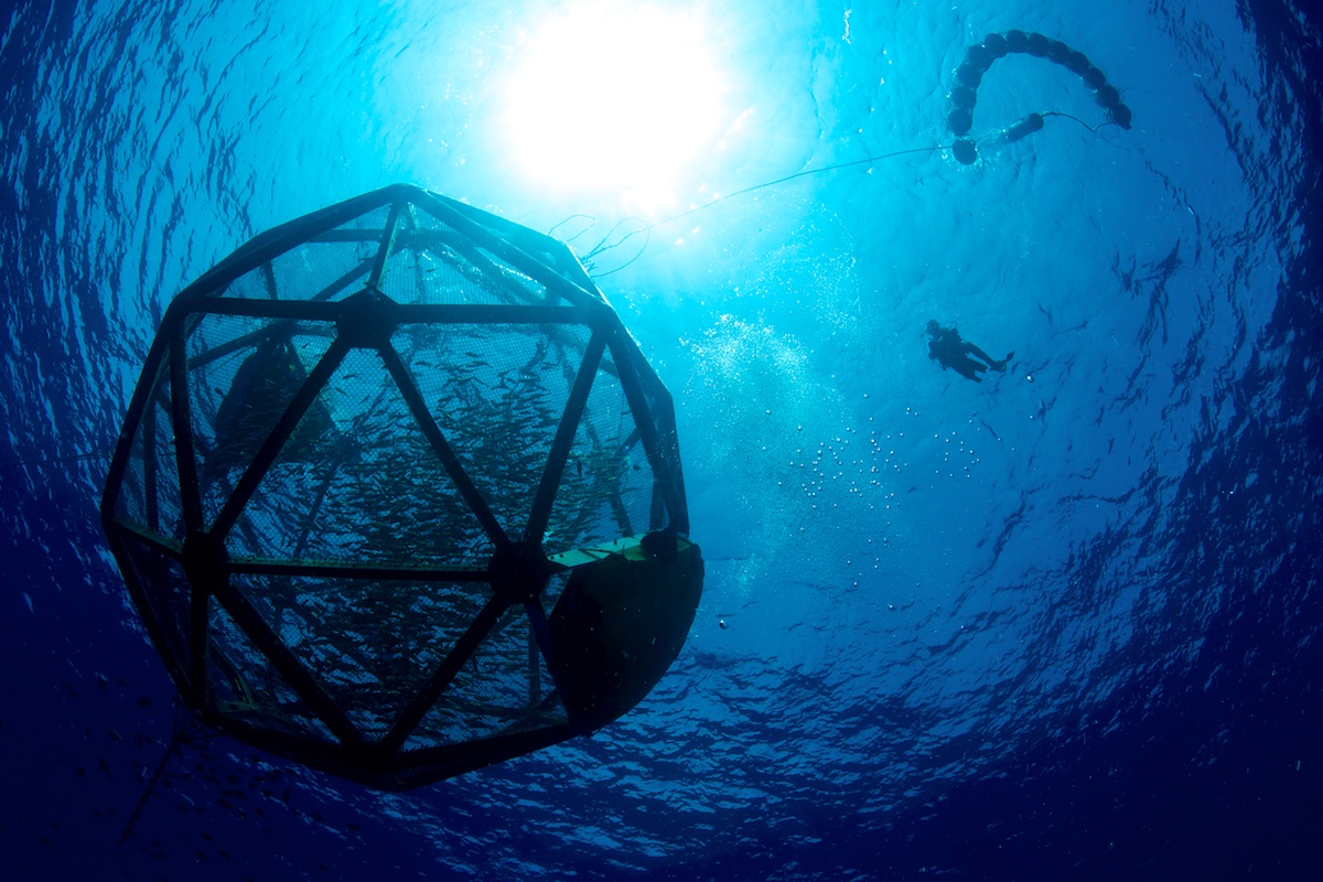 Underwater Aquapod in Hawaii, Floating Fish Farm