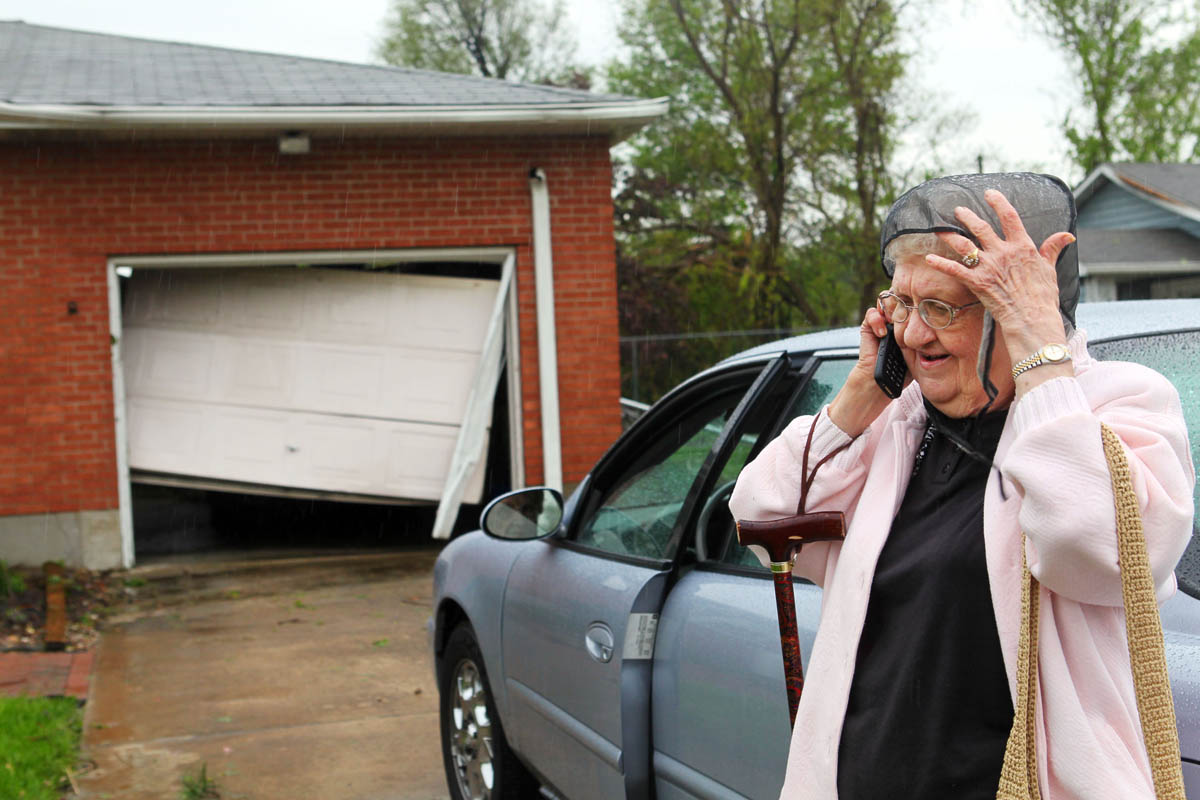 {quote}It's really, really, really, bad,{quote} Frances Choat tells her insurance adjuster as she stands outside her home on Dawn Avenue in Granite City. Choat had just gotten home from Good Friday church service when the storm came through. The National Weather Service confirmed that an EF2 tornado touched-down near Granite City.