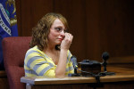 Tarra Noble, 16, wipes tears from her eye as she testifies about knowing Calista Springer was chained to a bed. Noble attended sixth grade with Calista in Centreville. Noble, other friends of Calista and school officials testified they were told by Calista during the 2004-2005 school year that she was being chained to her bed at night.Anthony Springer claims the chain was used only two to three days before the Feb. 27, 2008, fire that killed Calista and destroyed the family’s Centreville home. 