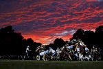 Poquoson and Warhill battle as the sun sets during Friday's game at Poquoson Middle School September 28, 2018. 