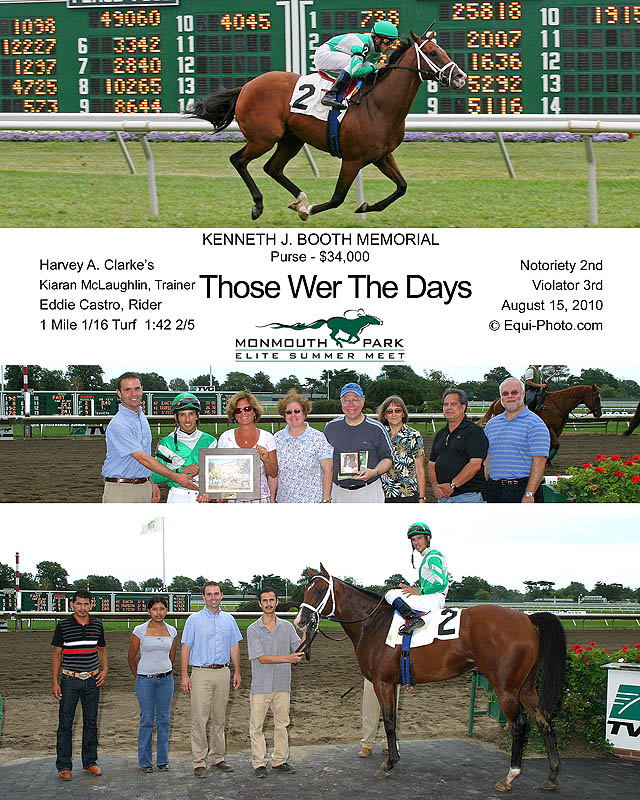 The Triple Photo contains the Finish, Lettering, Trophy Presentation and Winners Circle.  This is the standard photo sent to Groups at Monmouth Park.  Sizes available are 8x10, 11x14, 16x20 and 20x24.