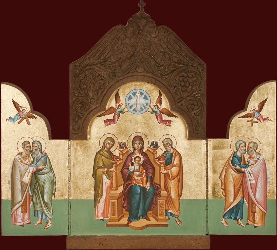 Triptych Featuring Christ and the Theotokos