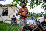 Miami, Fla. - September 11, 2017: Workers after massive power outages following Hurricane Irma in Miami, Fla. CREDIT: Kevin Hagen for The New York TimesNYTSTORM