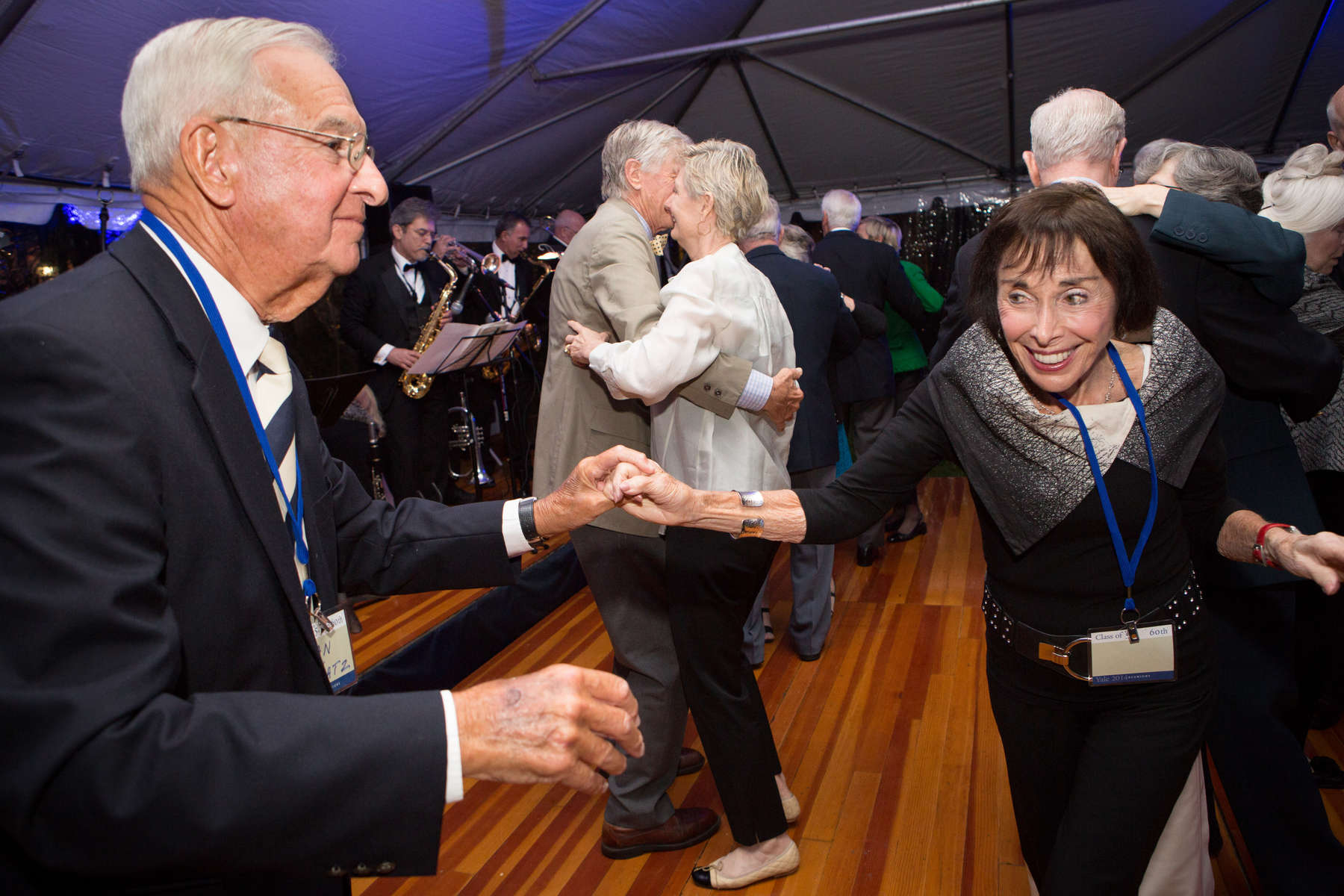 Members of the class of 1954 dance at their 60th reunion.Yale Alumni Magazine
