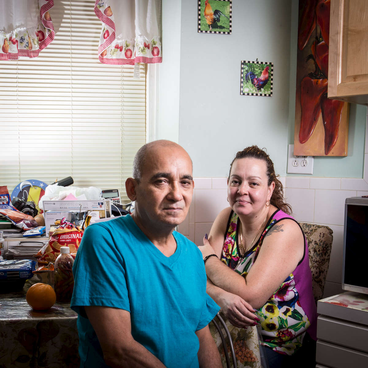 4thstnyc99 #eastfourth street's Building Superintendent, Gute and his wife Maritza in their basement apartment they share with their teenage son. Both from Puerto Rico, Gute and Maritza have been married 13 years and Gute has been the Super for 16 years.