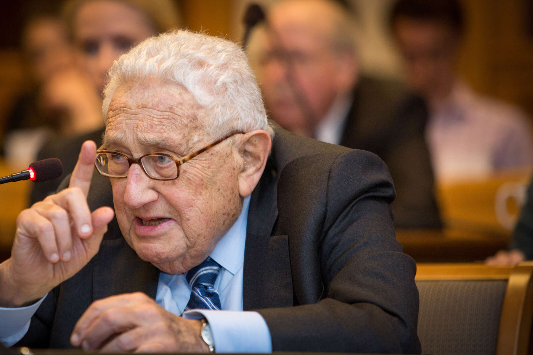 Henry Kissinger speaks at Yale University
