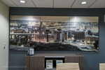 Installation from Lee & Associates moved to NAI LaSalle-Sonnenberg Heartland.  Multi-panel print of the West Bottoms in Kansas city on aluminum. 