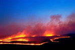 Photograph entitled Evening range burn, Kansas Flint Hills