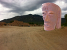 Project (2012) for a piece to be erected at the entrance of Taos Indian Pueblo. Made of concrete pigmented with local earth pigments, it is the memory of native americans whose land was occupied.
