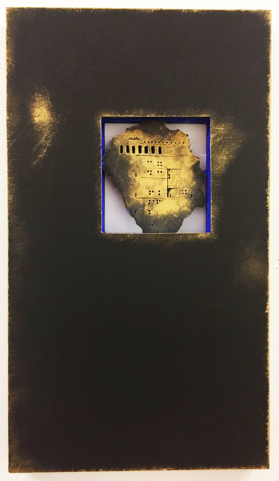 Blue 714 2015Acrylic resin/ foamcore/ gold patina11.25{quote}x20{quote}x1{quote}$750