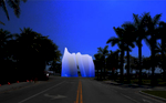 Project for a new landmark at Coconut  Grove harbor MiamiOriginally created to be realized in {quote}bianco P{quote} marble, this piece will be made of translucent polycarbonate lit from within by LED lighting.