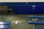 The cross adorn several areas in the sanctuary of St. John Apostolic Faith Mission Church.
