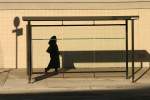 January, 2005 . - A woman walking on Grand Street on the Lower Eastside one late afternoon.
