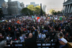 The New York City Teachers Union held a rally in support of the Occupy Wall Street Movement in Foley Square.