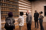 Montgomery, Ala - 02-11-16 - Visitors to EJI, take a look at capped jars with the names of victims of lynching inscribed. This was a temporary display of what eventually will be displayed in  The National Memorial For Peace and Justice, that will be located yards from the headquarters of the Equal Justice Initiative. - Credit Photo by Ozier Muhammad