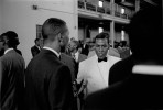 September, 1993 - Minister Conrad Muhammad of Temple #7 Nation Of Islam speaks to officers in his security corps before an event at the Harlem Armory.