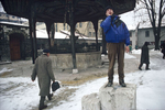 Call to prayer in front of the Sarejevo mosque in January 1994