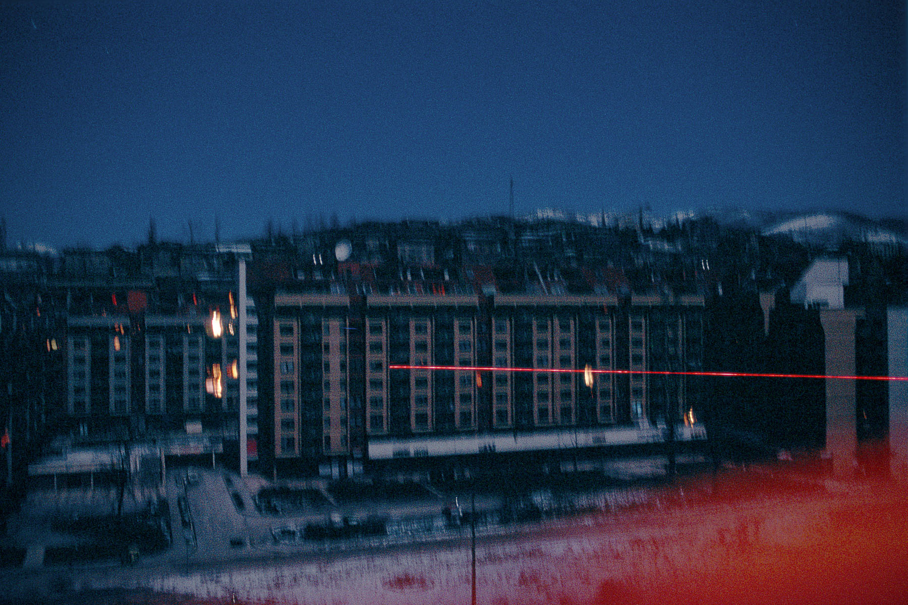 Serb snipers shooting at Bosnian houses in January 1994