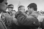 Augusto Pinochet at SI rally during plebiscite Yes/No vote campaign in September 1988